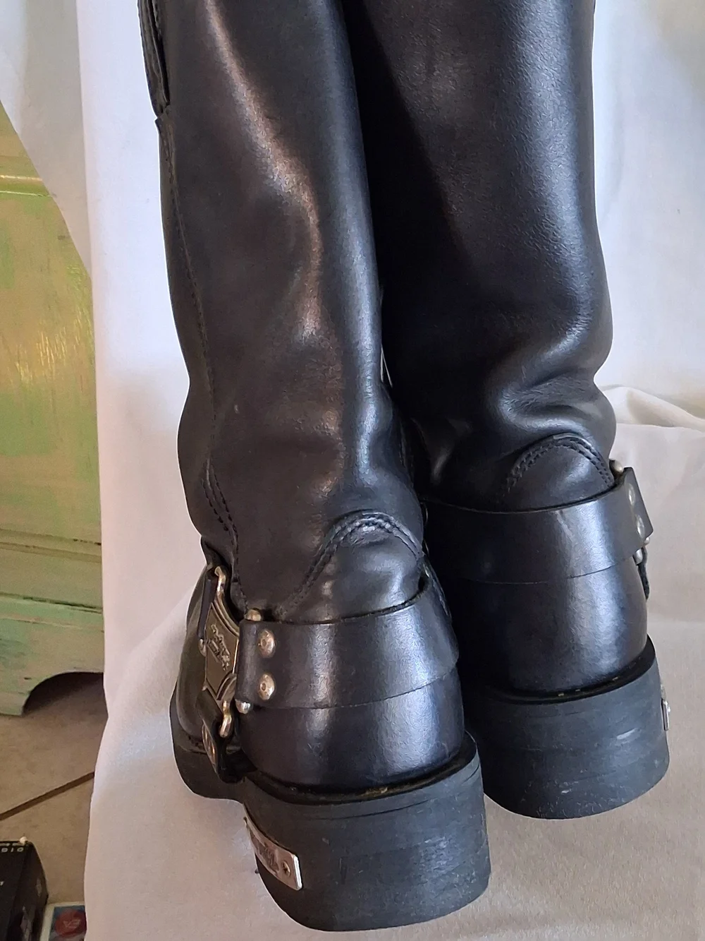 Harley Davidson 91345 Leather Mega Harness Motorcycle Boots Men's Size 9.5